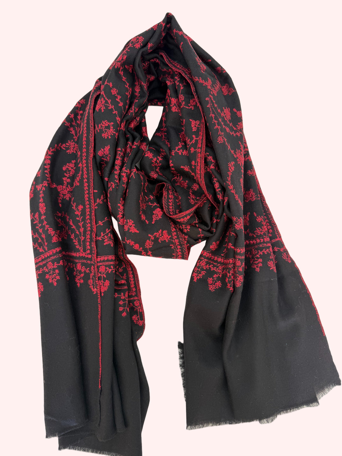Noir Royale – Pashmina Exclusif Fait Main par Maison Élégance